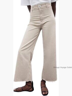 High Waisted Wide Leg Stretchy Jeans Trendy Denim Pants Trousers Work Casual